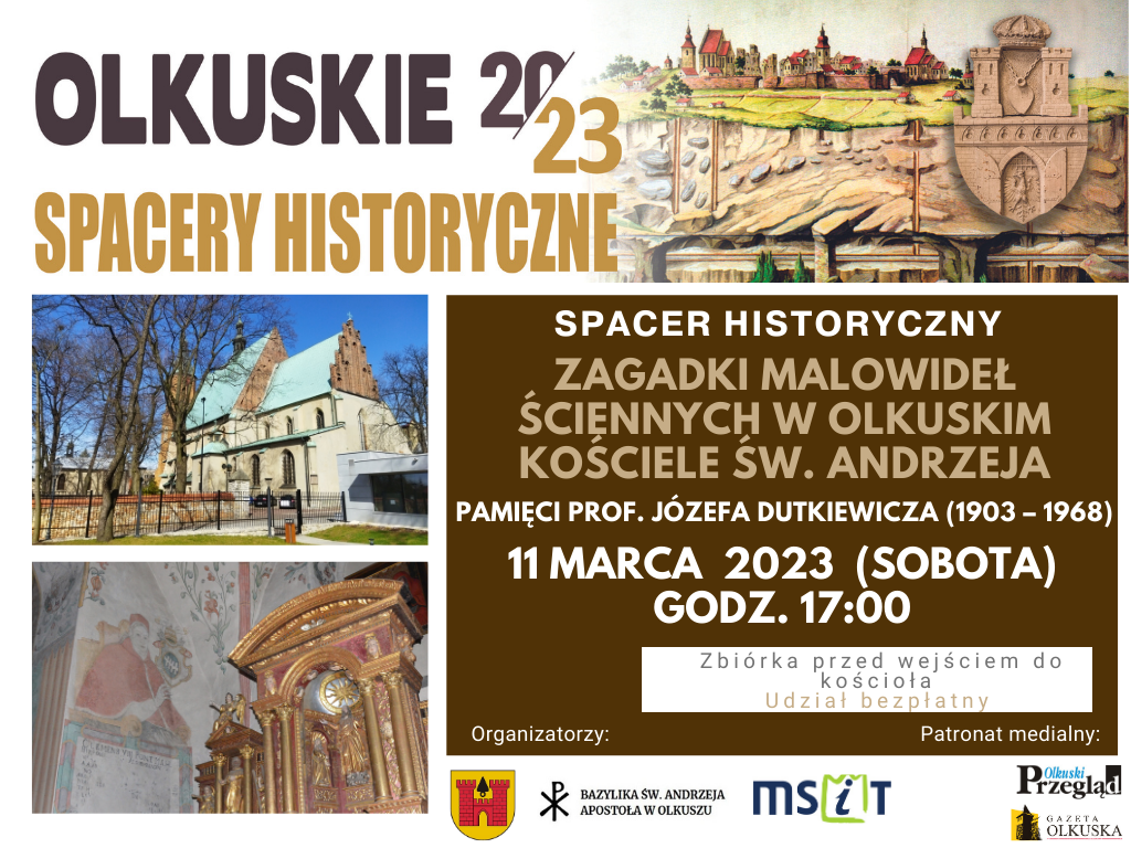Plakat ze zdjęciami kościoła