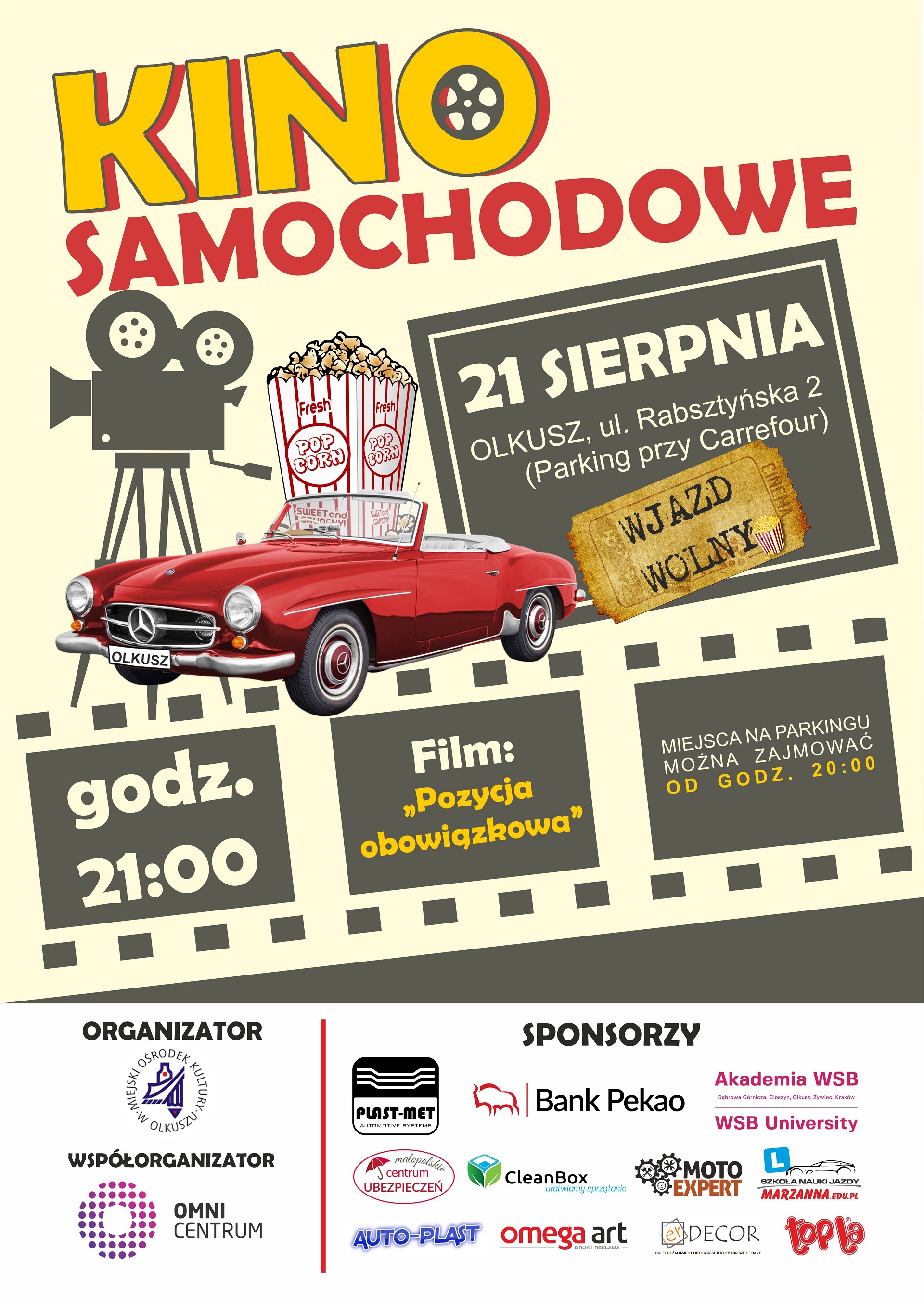 KINO SAMOCHODOWE PLAKAT