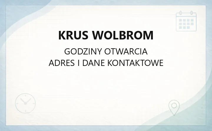KRUS Wolbrom - kontakt, godziny i obsługiwane gminy