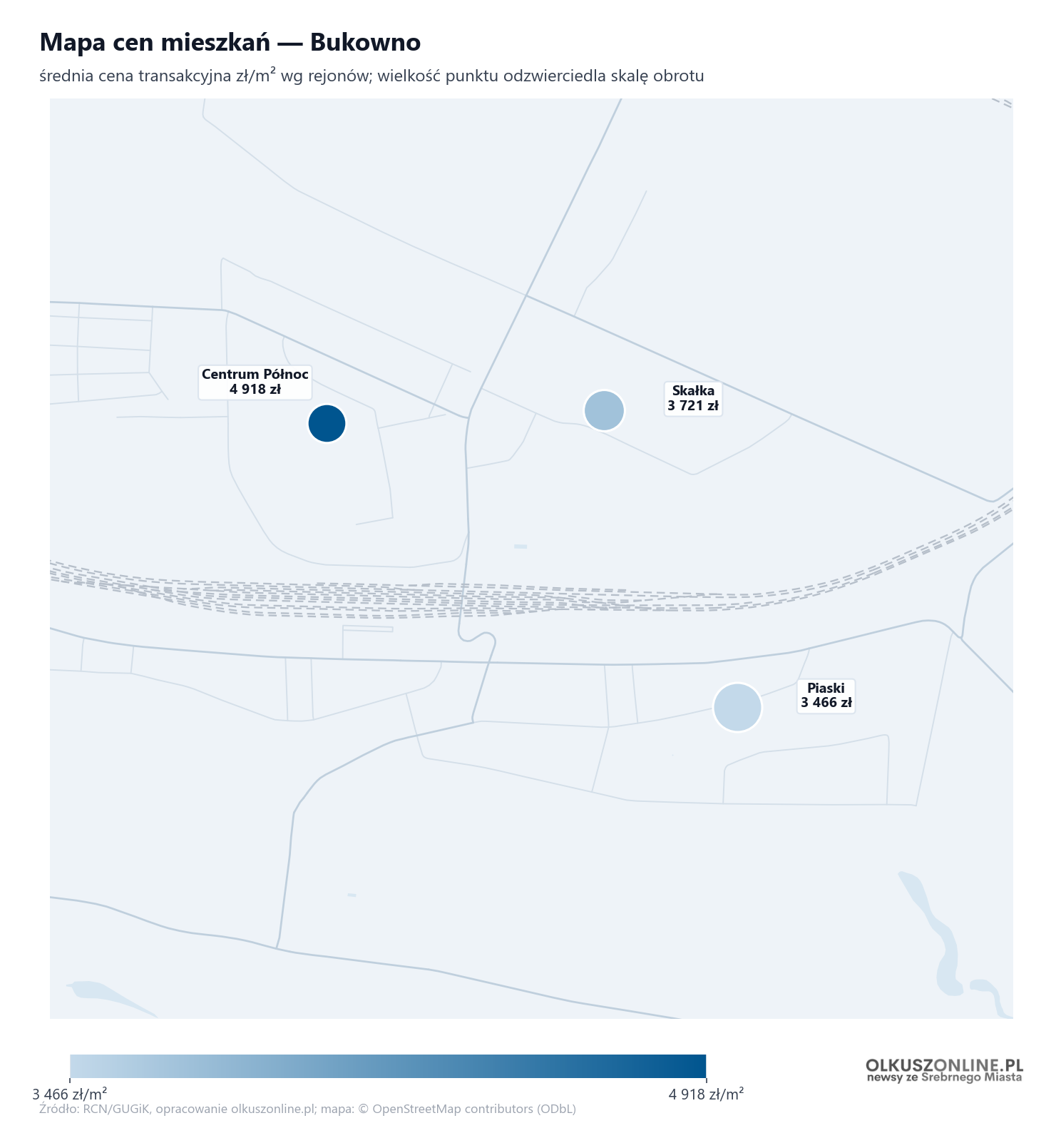 Mapa cen mieszkań - Bukowno