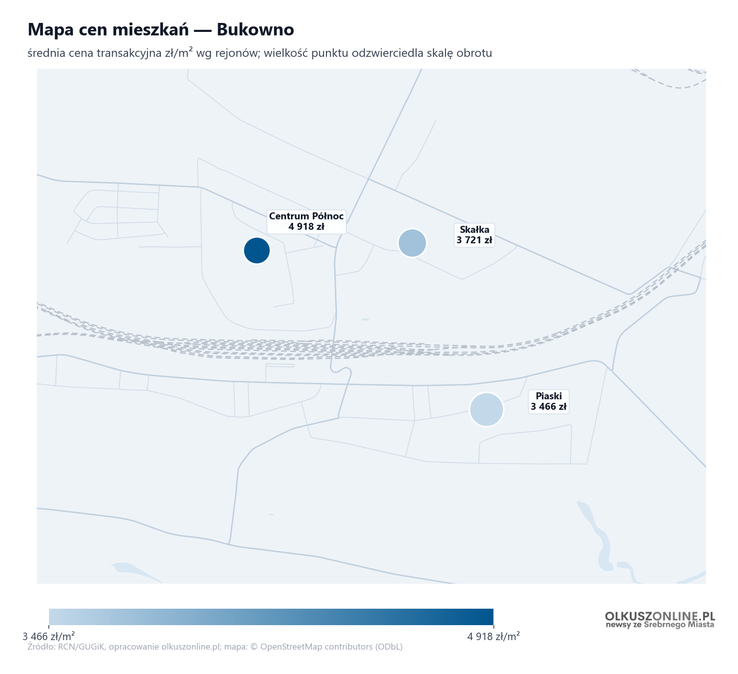 Mapa cen mieszkań - Bukowno
