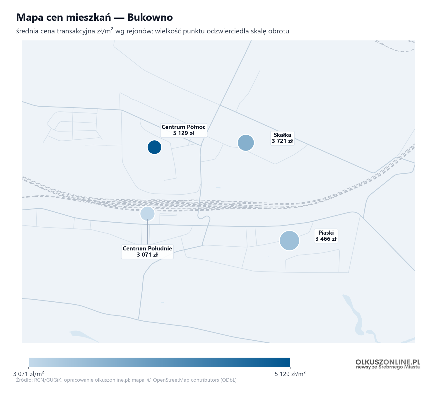 Mapa cen mieszkań - Bukowno