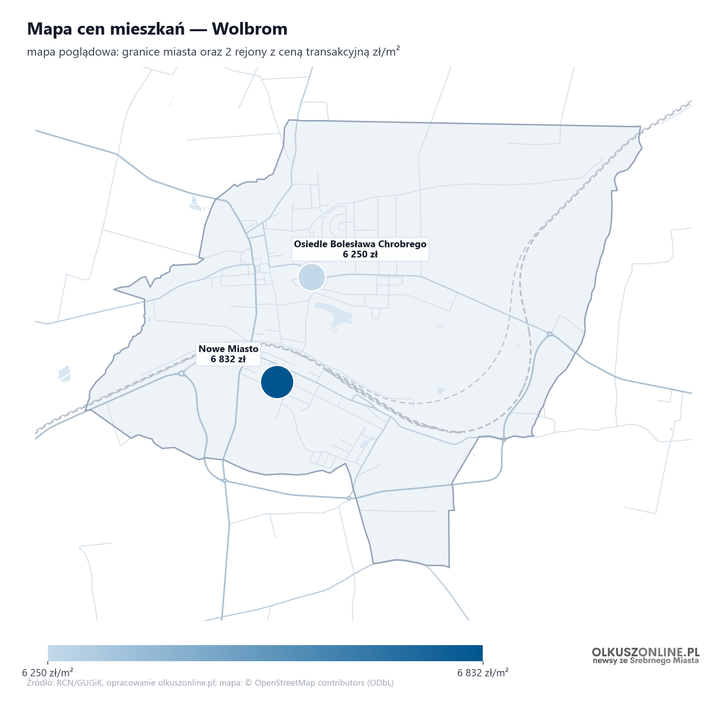 Mapa cen mieszkań - Wolbrom