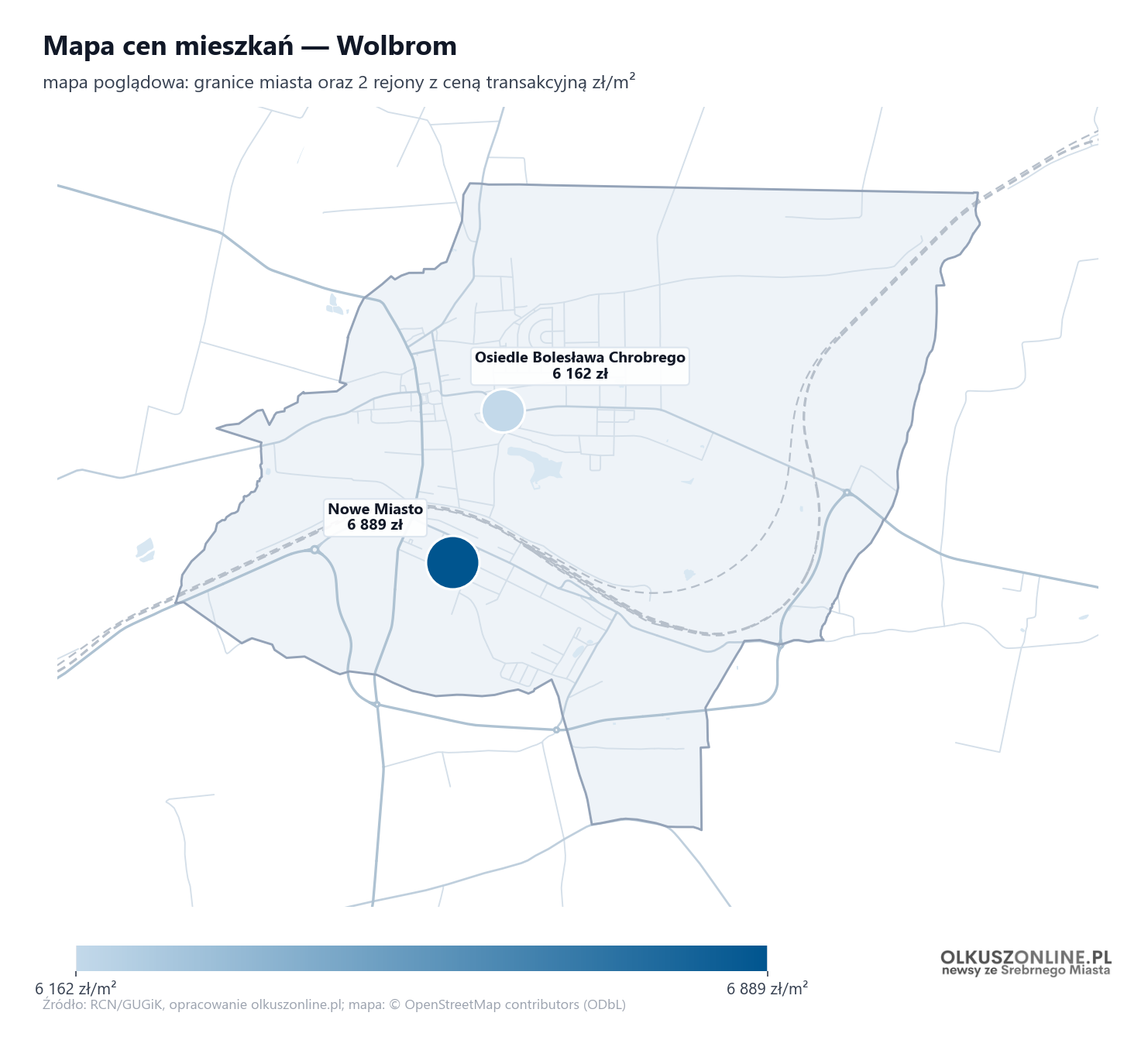 Mapa cen mieszkań - Wolbrom