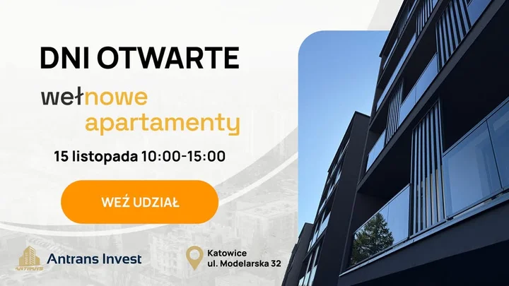 Grafika promocyjna wydarzenia Dzień Otwarty – Wełnowe Apartamenty (Katowice)