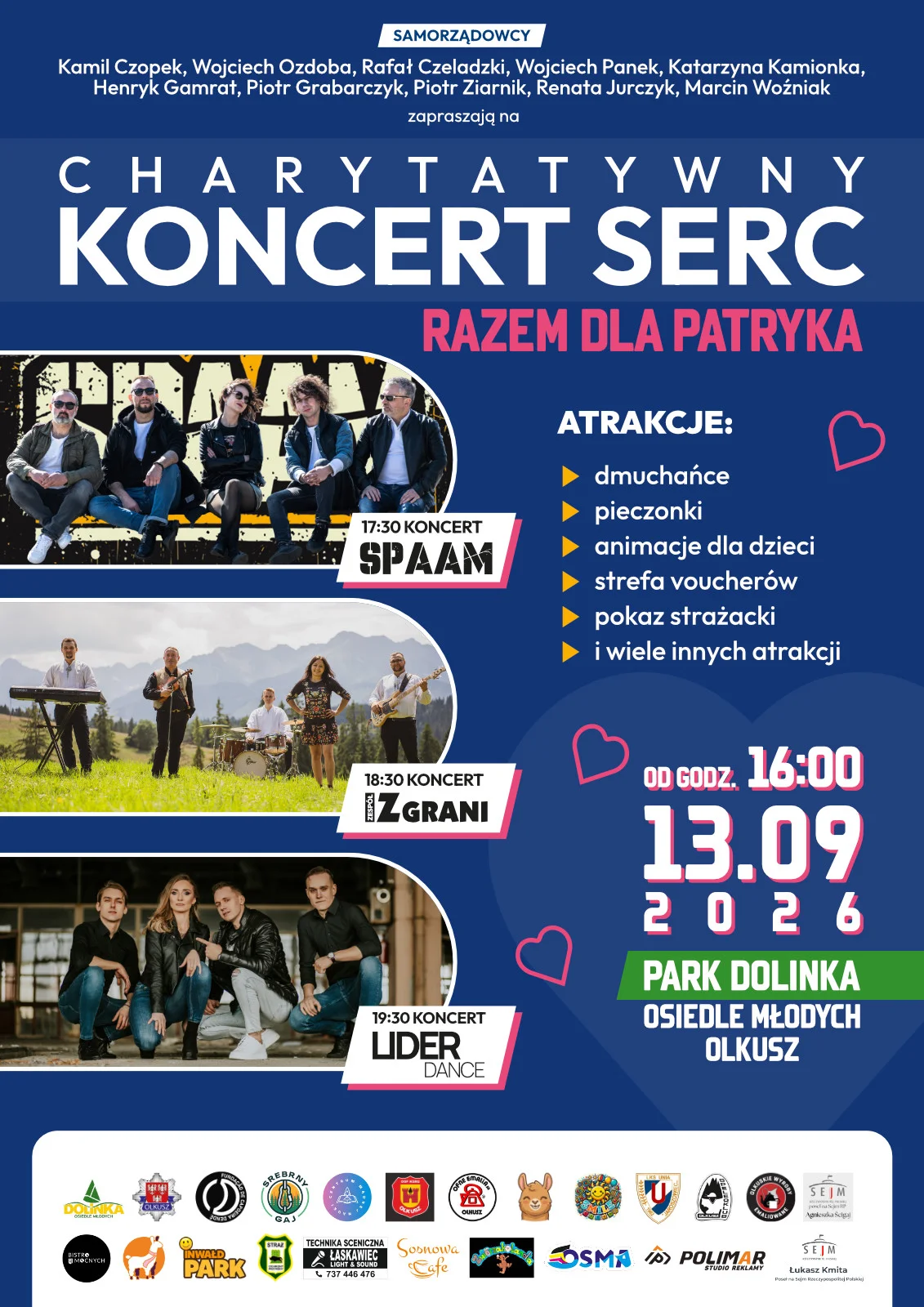 Grafika promocyjna wydarzenia Koncert Serc – Razem dla Patryka w Olkuszu