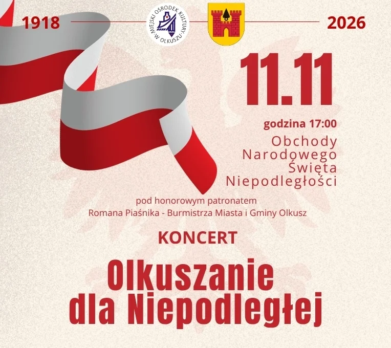 Grafika promocyjna wydarzenia Olkuszanie dla Niepodległej