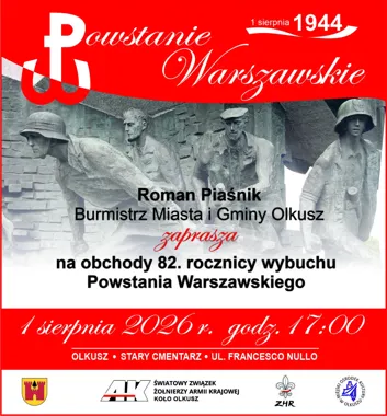 Grafika promocyjna wydarzenia 82. rocznica wybuchu Powstania Warszawskiego