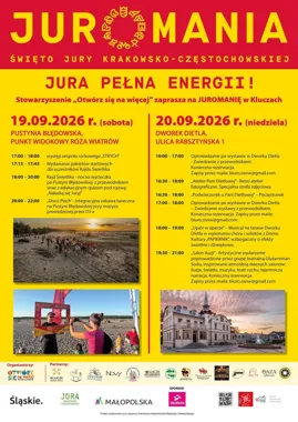 Grafika promocyjna wydarzenia Juromania 2026 w Kluczach