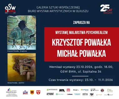 Grafika promocyjna wydarzenia Psychorealizm w BWA Olkusz – wystawa malarstwa