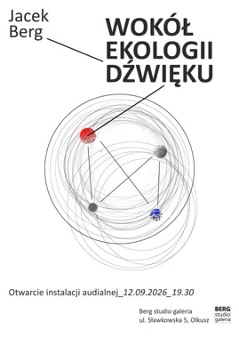 Grafika promocyjna wydarzenia WOKÓŁ EKOLOGII DŹWIĘKU – instalacja audialna