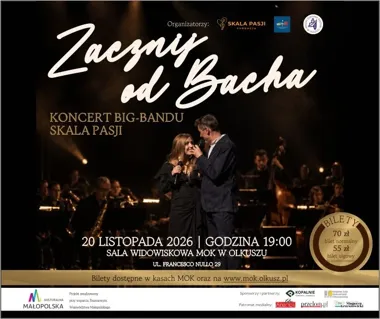Grafika promocyjna wydarzenia „Zacznij od Bacha” – Skala Pasji Big Band