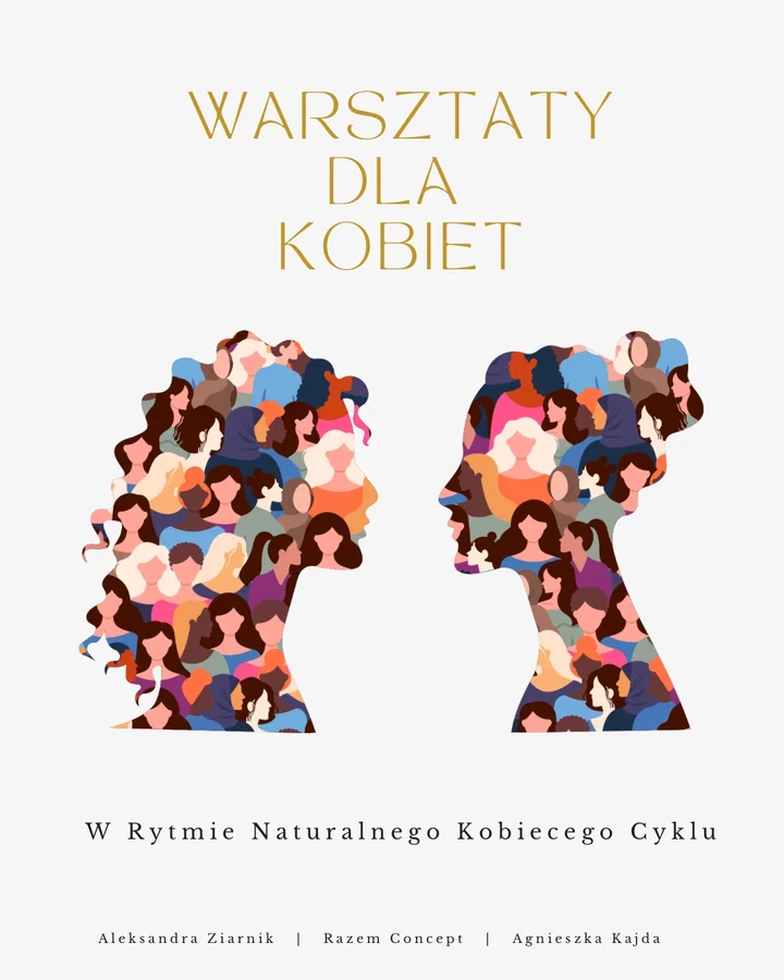 Grafika promocyjna wydarzenia Warsztaty „W Rytmie Naturalnego Kobiecego Cyklu” — wieczór z oddechem i ciałem