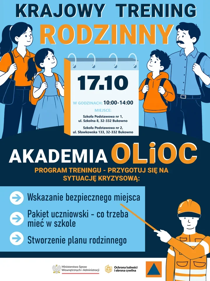 Alarm w szkole i rodzinny plan działania. Trening w Bukownie