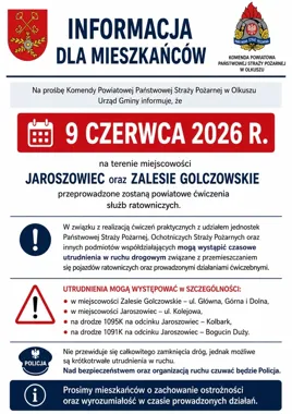 Manewry straży w okolicach Jaroszowca. Uwaga na utrudnienia drogowe