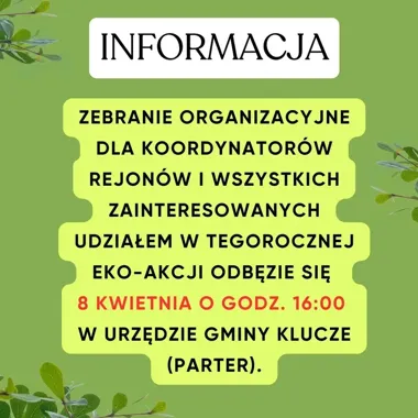 W Kluczach rusza szósta Eko–Akcja i konkurs dla młodszych mieszkańców