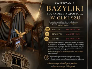 Zwiedzanie bazyliki św. Andrzeja tylko w wybrane dni. Są konkretne godziny