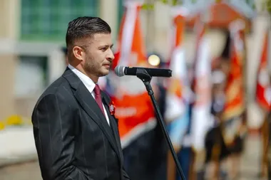 Na olkuskim rynku padły słowa o patriotyzmie, który buduje wspólnotę