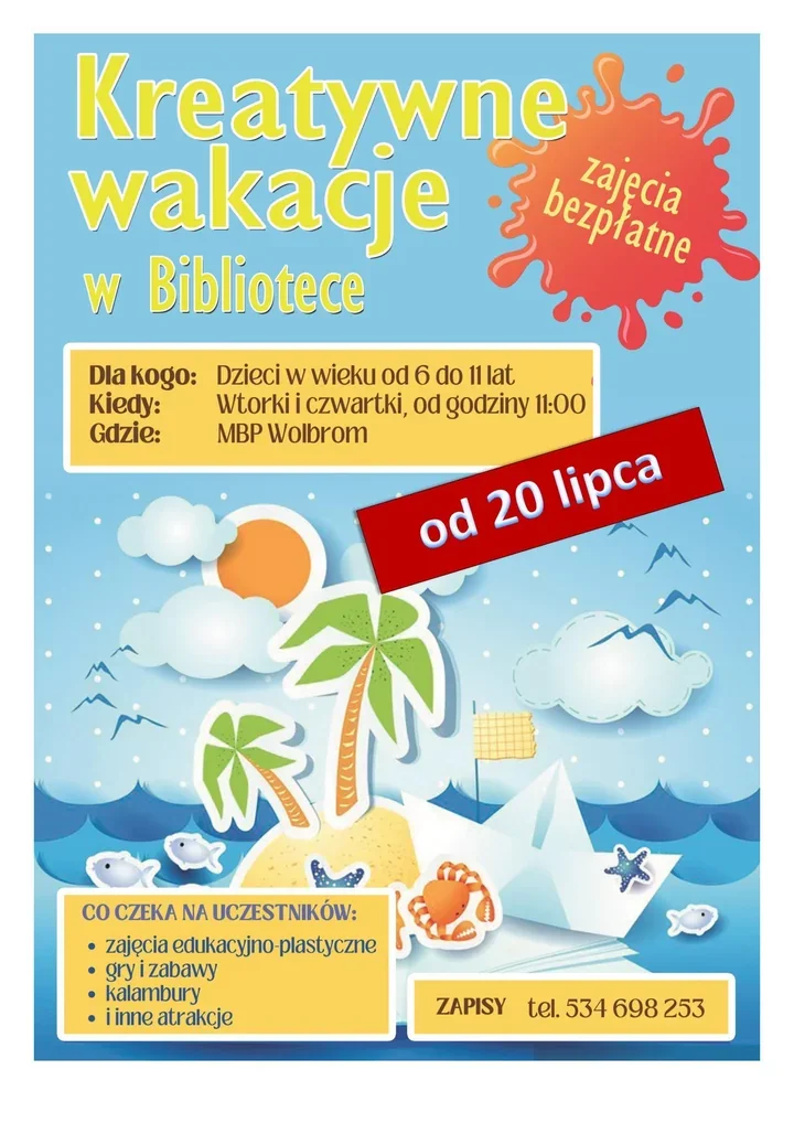 Wakacje z książką w Wolbromiu. Dzieci mają gdzie tworzyć i odkrywać
