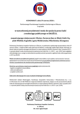 Woda z Dłużca tylko po przegotowaniu. Sanepid wydał komunikat