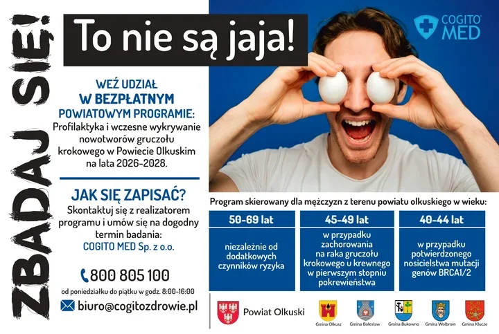 To nie są jaja! Mężczyźni z Wolbromia mają szansę na bezpłatne badania prostaty