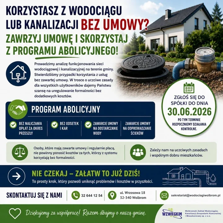 Przyłącza bez umowy pod lupą. Trwa abolicja w wolbromskich wodociągach